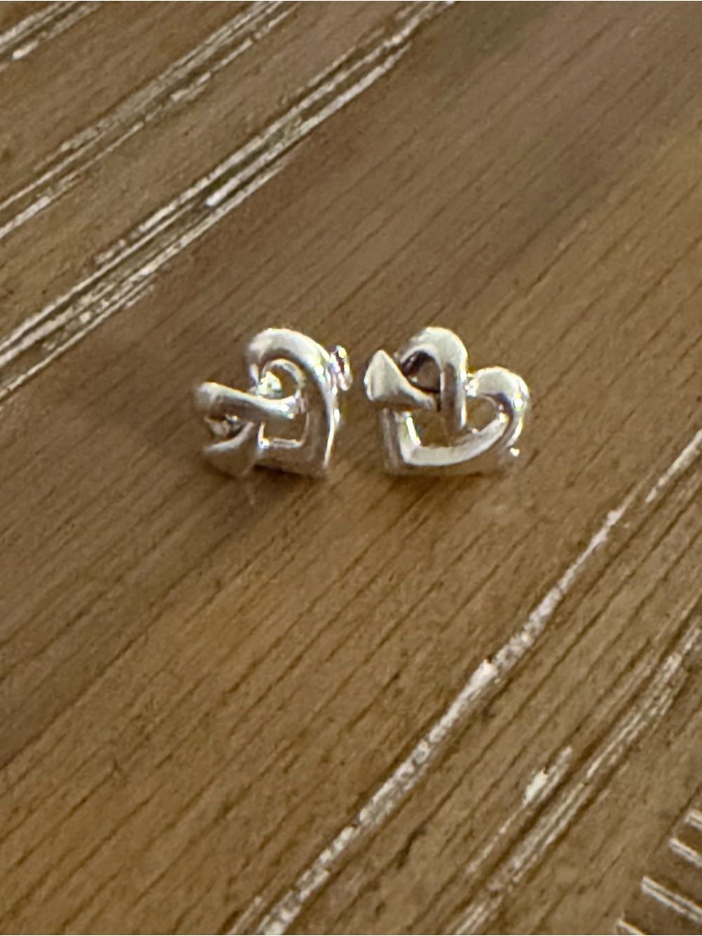 James Avery Retired Sterling Silver Heart Knot Stud Earrings - Silver